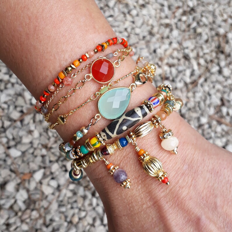 gifts woman gift labradorite and semi-precious stones Boho woman bracelet