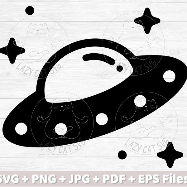 UFO SVG - Ufo Svg Cut File for Cricut Silhouette Ufo Cutting File Ufo Clipart Ufo Vector Clipart Ufo Cut File - Instant Download