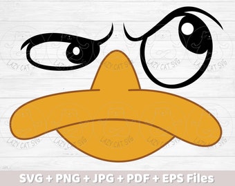 Angry Duck SVG PNG Clipart, Angry Face Clipart, Duck Face Clipart, Duck Digital File Duck Vector Cut Files for Cricut Silhouette