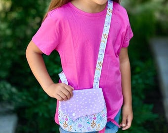 Kids Purse Sewing Pattern with Pocket | Crossbody, Shoulder or HandBag PDF Pattern | Beginner Easy Bag | Quick Gift to Sew Toddlers & Girls