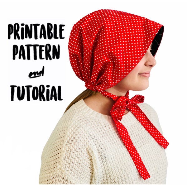 Learn to Sew a Reversible Bonnet - Women’s - DIY - PDF - Quick Pattern - Sewing - Make - How to - Tutorial - Girls - Headress - Cosplay