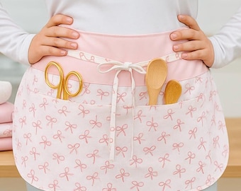 EASY Adult & Plus Size Half Apron Sewing Pattern + ViDEO Tutorial | Beginner, Printable Waist Apron, Adjustable Ties | Quick Project to Gift