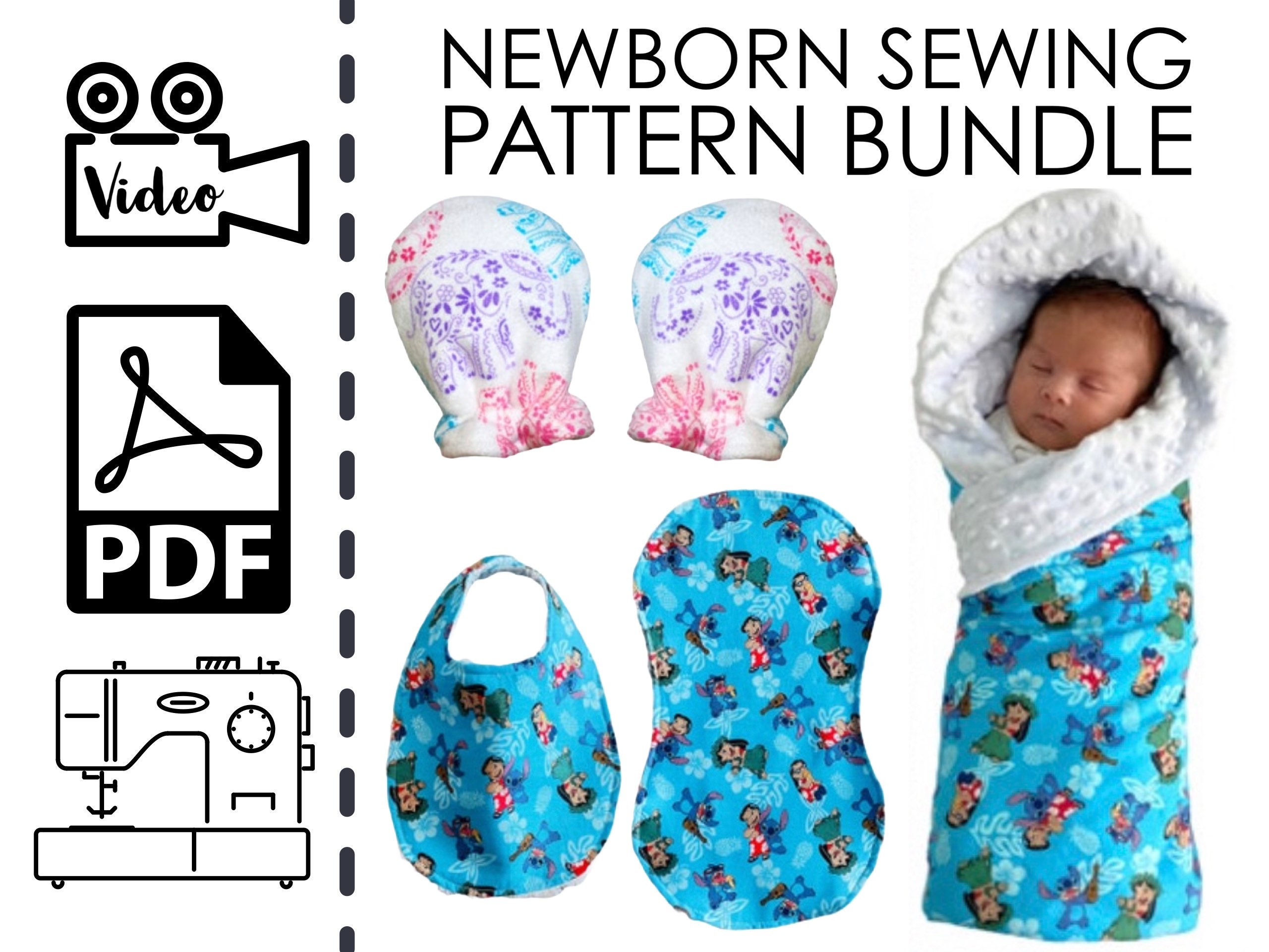 Newborn Infant Sewing Patterns Bundle & Tutorials Easy DIY Etsy