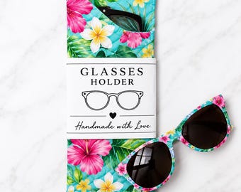 Eyeglass Holder PDF Sewing Pattern + Tutorial Video | Easy Teacher Gift to Sew | Sunglass or Glasses Beginner DIY Project + Printable Tags
