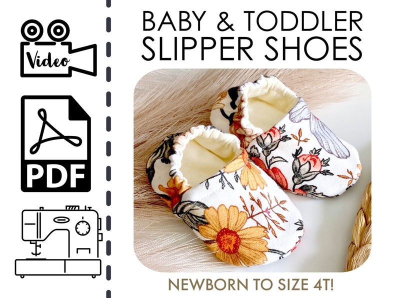 BESTSELLER Unisex Baby Shoes Sewing Pattern & Tutorial Newborn Toddler Baby Shower Gift to Sew PDF Instant Download Digital image 1