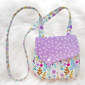 Beginners Kids Bloom Purse Sewing Pattern & VIDEO Tutorial | Quick and Easy DIY Gift to Sew for Girls | Crossbody or Shoulder Bag PDF