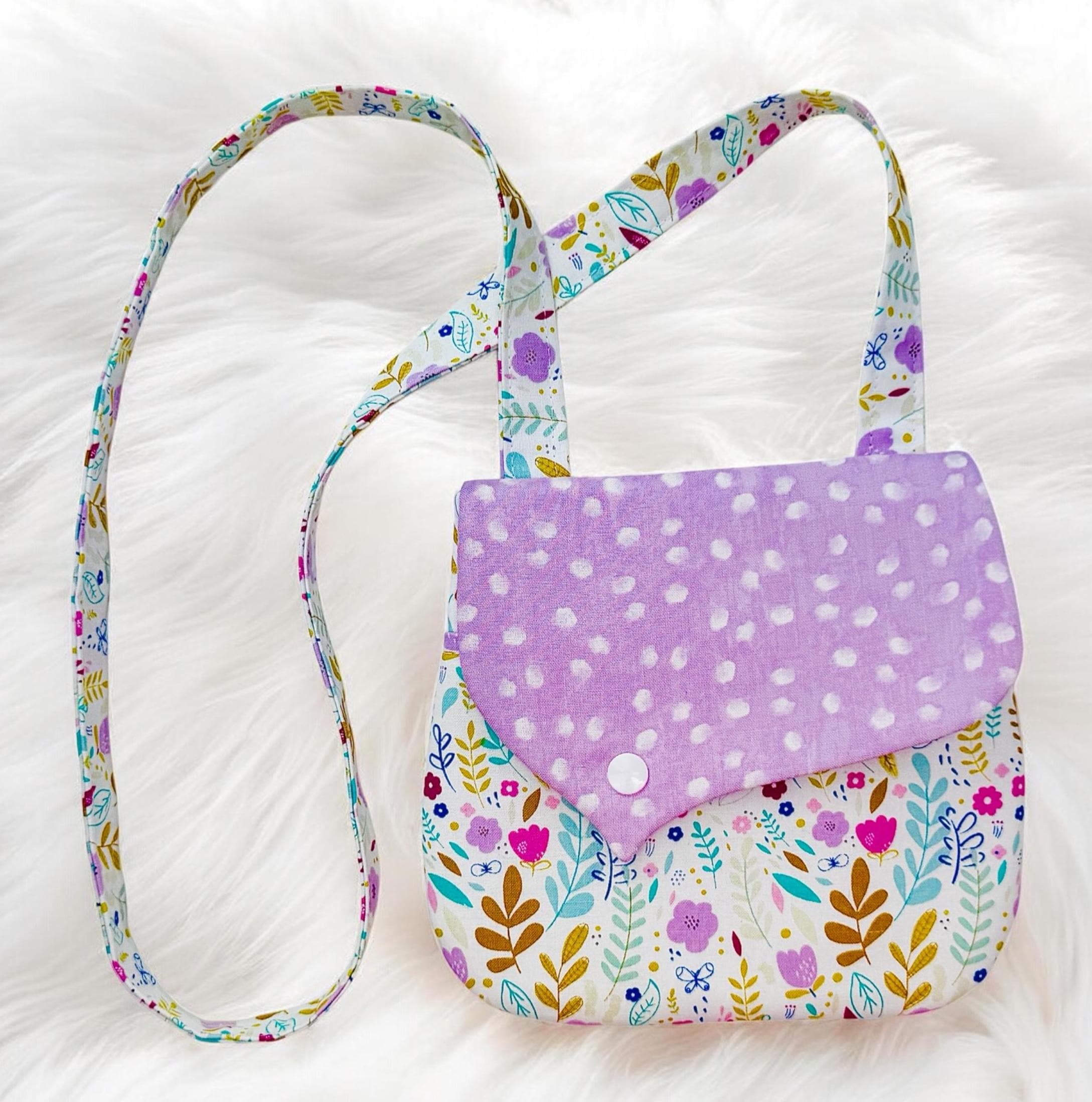 Beginners Kids Bloom Purse Sewing Pattern & VIDEO Tutorial | Quick and Easy DIY Gift to Sew for Girls | Crossbody or Shoulder Bag PDF