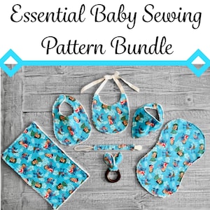 Pacchetto di modelli e tutorial essenziali per cucire neonati / PDF stampabili / Video / Regalo fai da te facile da cucire / Download immediato / Istruzioni / Binky