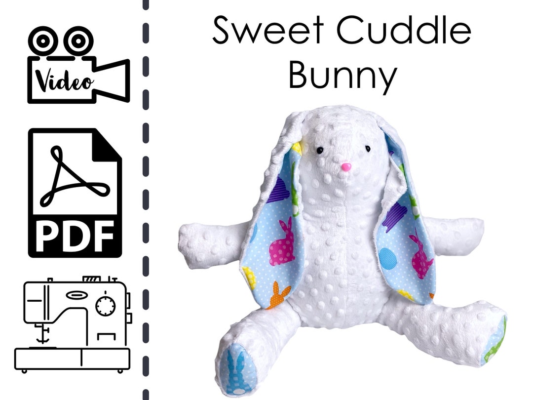 Stuffed Bunny Rabbit Easter Plush Sewing Pattern & VIDEO Tutorial ...