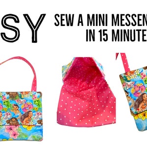 Mini Messenger Bag Purse Sewing Pattern & Tutorial Sew Pattern Easy DIY Gift Toddlers Little Girl Cell Phone Cross Body PDF image 2