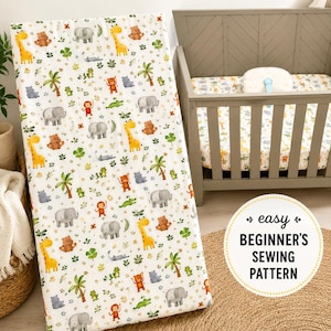 Einfache Nähanleitung für ein Spannbettlaken | DIY-Anleitung zum Nähen eines Spannbettlakens für Kleinkinder | Geschenkidee zur Babyparty | Anfängerfreundliche PDF-Datei