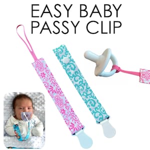 EASY Pacifier Clip Sewing Pattern + Tutorial PDF | Passy Binky Holder | Beginner Friendly | Newborn Boy or Girl Baby Shower Gift to Sew Fast