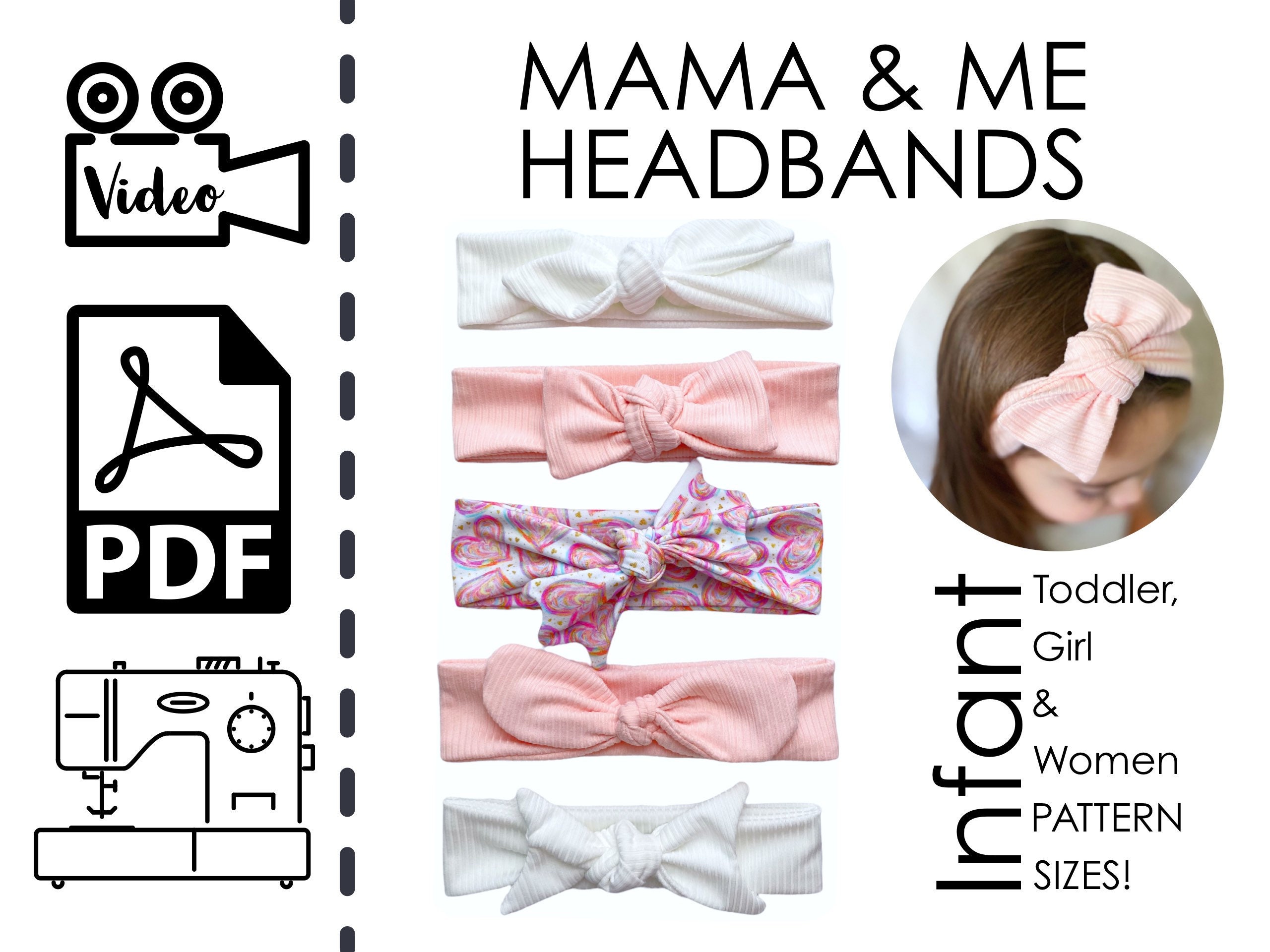Mama and Me Matching Headbands Sewing Pattern & VIDEO Tutorial - Etsy
