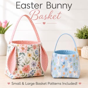 How to Sew an EASY Easter Basket with Bunny Ears - Sewing Pattern & VIDEO Tutorial | Printable pdf| Easy DIY Gift | Instant Download