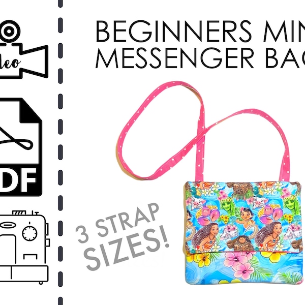 Mini Messenger Bag Purse Sewing Pattern & Tutorial | Sew | Pattern | Easy DIY | Gift | Toddlers | Little Girl | Cell Phone | Cross Body PDF