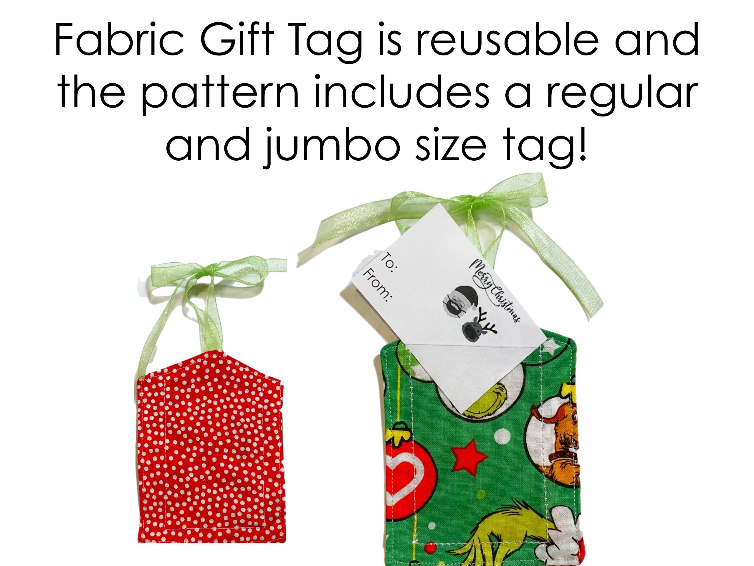 5 Minute Fabric Gift Tag Holder Sewing Pattern and Tutorial Etsy