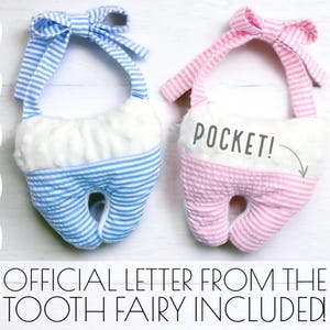 Tooth Fairy Pocket Pillow Hanger Sewing Pattern with PDF Printable Letter from the Tooth Fairy and Coupons, VIDEO Tutorial | Easy Beginners