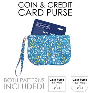 Credit Card and ID Coin Purse Sewing Pattern & VIDEO Tutorial | Printable pdf | Easy DIY Gift to Sew | Instant Download Gift Card Holder