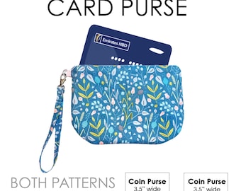 Credit Card and ID Coin Purse Sewing Pattern & VIDEO Tutorial | Printable pdf | Easy DIY Gift to Sew | Instant Download Gift Card Holder