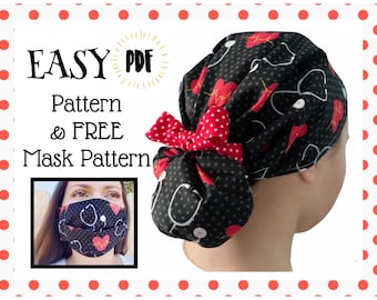 Learn to Sew a Reversible Scrub Cap - Easy - Nurse Hat - Surgical - Beginner - DIY - PDF - Sewing Pattern - Quick - Make - How to - Tutorial