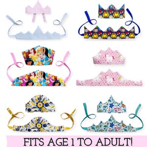 Fabric Birthday Crowns Sewing Patterns & VIDEO Tutorials | Printable PDF | Easy DIY Gift to Sew | Baby, Kids, Adults | Beginners Project