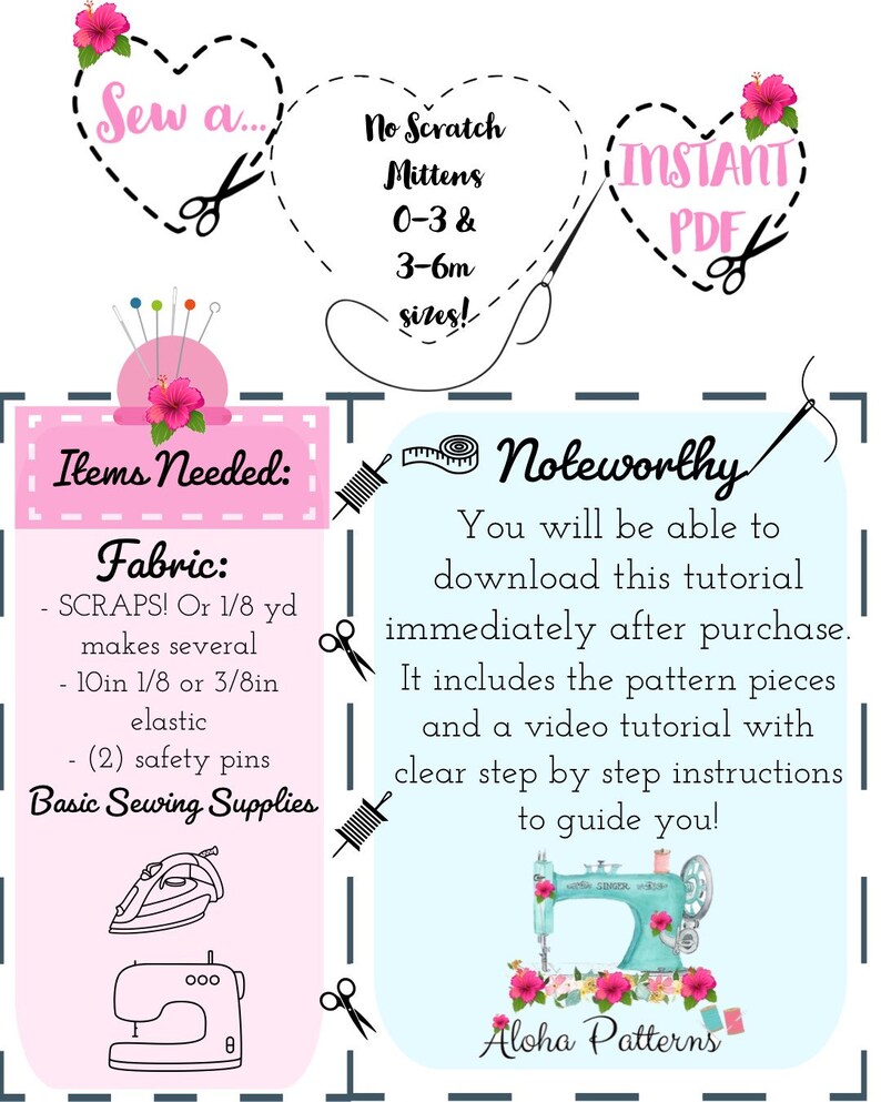 Baby No Scratch Mittens Sewing Pattern & Tutorial Newborn Etsy