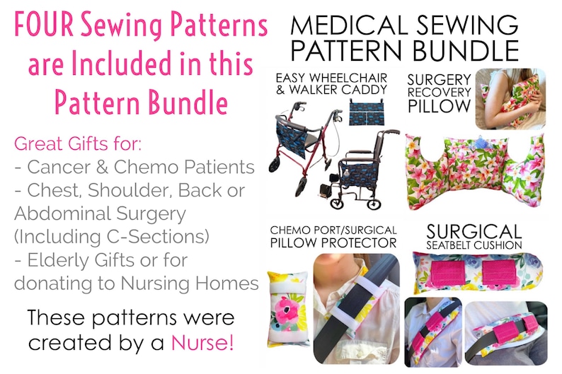 Cancer or Surgery Sewing Pattern Bundle & VIDEO Tutorial Etsy