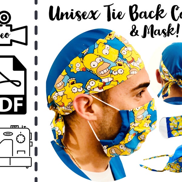 EASY Unisex Tie Back Scrub Cap Sewing Tutorial | Sew | Pattern | Easy DIY | Gift to Sew | Chemo | Men | Women | How to |Nurse | Nurses | CNA