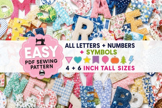 Fabric Letter PDF Sewing Pattern + Tutorial | Alphabet, Numbers & Shapes | 4 + 6 Inch Printable Templates | Easy Custom Baby Name Garland