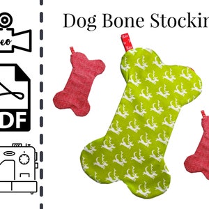 Dog Bone Animal Christmas Stocking Sewing Pattern & Tutorial | Christmas | Easy DIY | Gift to Sew | Pet | Holiday | DIY | How | Dogs | Puppy