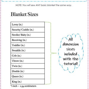 Learn to Sew ANY Size Blanket DIY Tutorial How to Sewing Pattern eBook Instructions PDF Baby Shower Gift Recieving Toddler image 2
