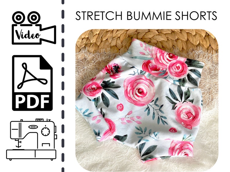 Lounge Top et Bummie Shorts BUNDLE Patron de couture et tutoriel vidéo PDF imprimable Cadeau bricolage facile à coudre Bébé, tout-petit, filles N à Sz 6 image 5