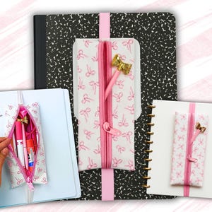 ANY SIZE Zipper Pencil Pouch Bookmark Sewing Pattern & VIDEO Tutorial | Back to School Beginners Sewing Project | Notebook, Binder, Journal