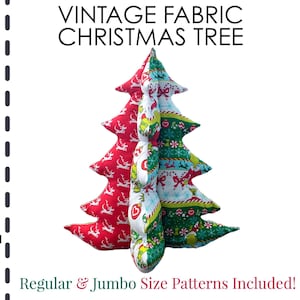 Plush Fabric Christmas Tree Sewing Pattern & VIDEO Tutorial | Table Decor or Pillow | Easy DIY Gift to Sew | Vintage | Beginners Project