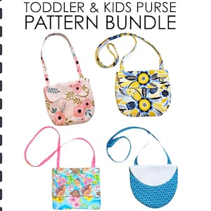 Kleinkind & Kinder Geldbörse Bundle Schnittmuster und VIDEO Tutorial | Druckbare PDF | Einfaches DIY Mädchen Geschenk zum Nähen | Sofortdownload | Anleitung