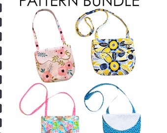 Toddler & Kids Purse Bundle Sewing Pattern and VIDEO Tutorial | Printable PDF | Easy DIY Girls Gift to Sew | Instant Download | Instructions