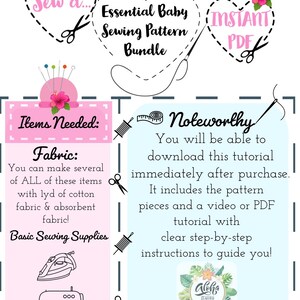 Essential Baby Sewing Patterns & Tutorials Bundle Printable PDF Video ...