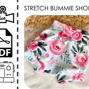 Essential Stretch Bummies Shorts Sewing Pattern & VIDEO Tutorial | How to Sew | Babies Girls | PDF | Baby Shower Gift | Boys | DIY | Yoga