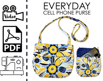EASY Essential Everyday Cell Phone Purse Sewing Tutorial | Sew | Pattern | Easy DIY | Gift | Teen | Cross Body | Travel | Kids | Shoulder