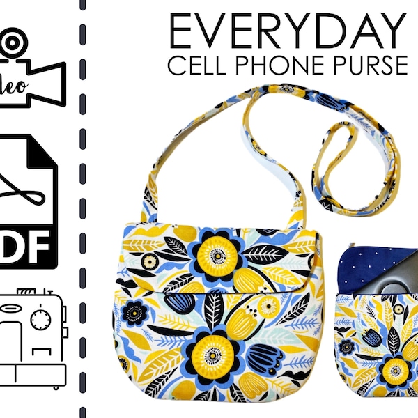 EASY Essential Everyday Cell Phone Purse Sewing Tutorial | Sew | Pattern | Easy DIY | Gift | Teen | Cross Body | Travel | Kids | Shoulder