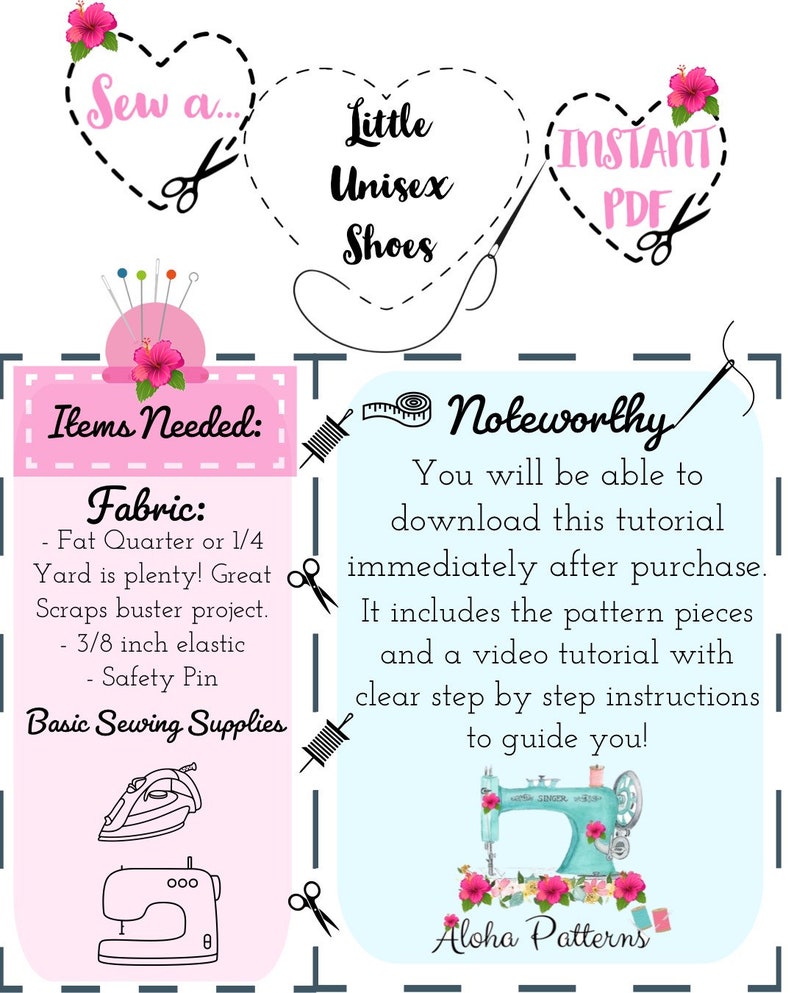 BESTSELLER Unisex Baby Shoes Sewing Pattern & Tutorial Newborn Toddler Baby Shower Gift to Sew PDF Instant Download Digital image 8