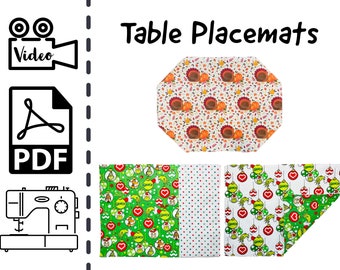 NEW Beginners Easy Reversible Place Mat Sewing Tutorial |  Placemat | Table Pad | Holiday | Christmas | Easter | Thanksgiving | Quick Sew