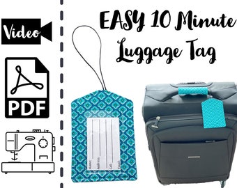 EASY Luggage Tag Sewing Tutorial | Sew | Pattern | DIY | Gift to Sew | Holder | Pattern | Travel | Christmas | Vacation | Stocking Stuffer