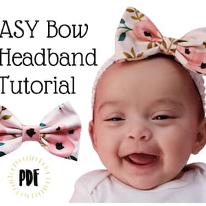 EASY Beginners Sewing a Fabric Hair Bow Headband | Project | How to Sew | DIY | Fast | Tutorial PDF | Girls | Baby Shower Gift to Sew Make