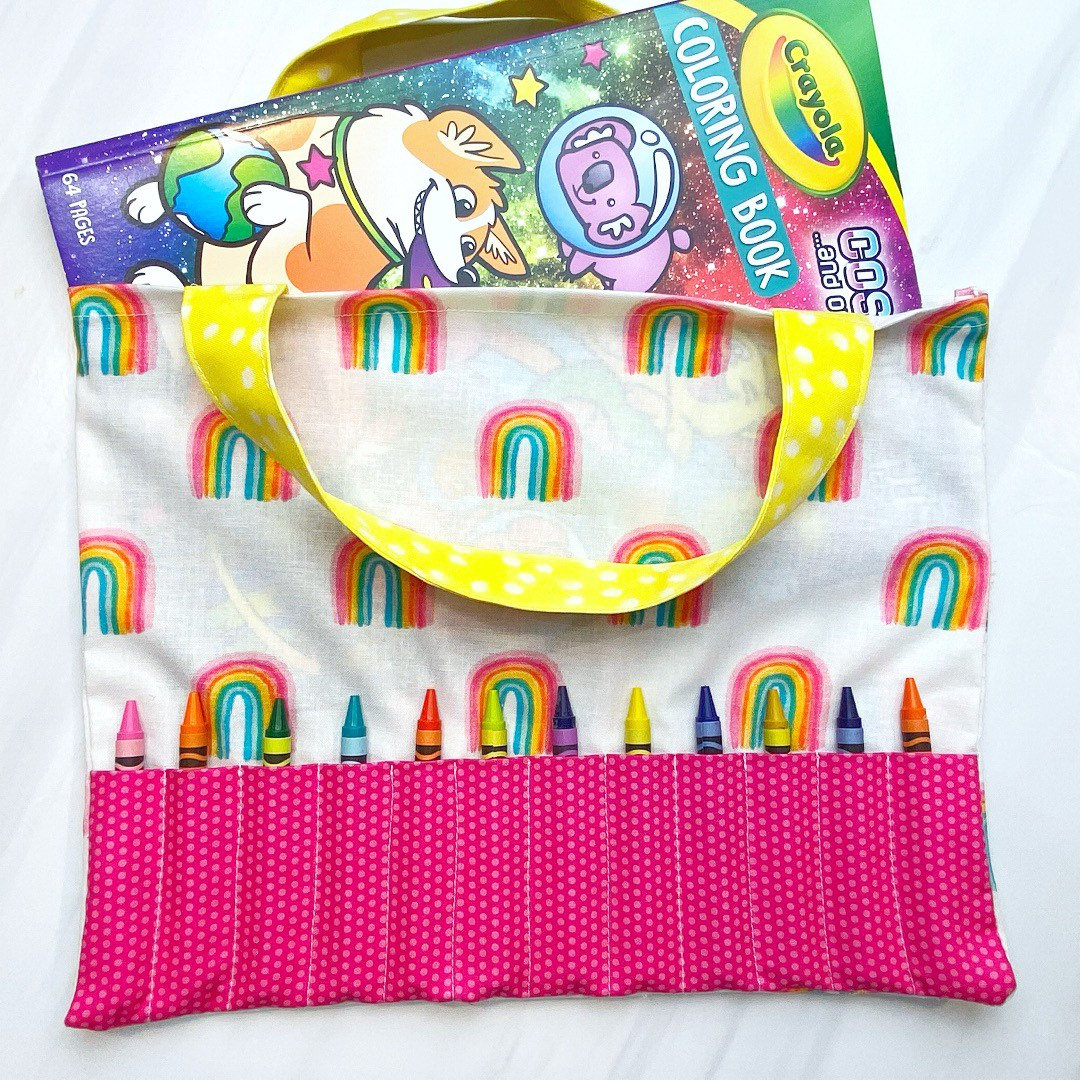 Beginners Crayon and Coloring Book Tote Bag Sewing Pattern & - Etsy