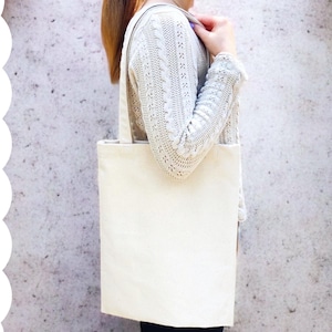Canvas Tote Bag Sewing Pattern & VIDEO Tutorial | Printable PDF | Easy DIY Gift to Sew | Instant Download | Beginners Sewing Project