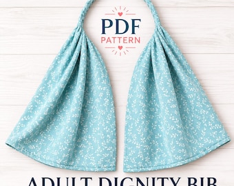 EASY Beginners Adult Bib Pattern | Special Needs | DIY Tutorial | How to | Sewing | Instructions | PDF | Autism | Autistic | Elderly | Scarf