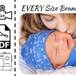 Tutorial per cucire per principianti EASY Baby Beanie Hat / Fai da te / Come cucire un berretto / Modello / PDF / Regalo per baby shower / Crea / Download istantaneo