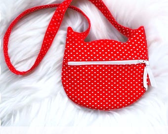 EASY Zippered Cat Purse Sewing Pattern & Video Tutorial | Printable PDF | Easy DIY Gift to Sew | Toddler Girls Adults | Beginners Project