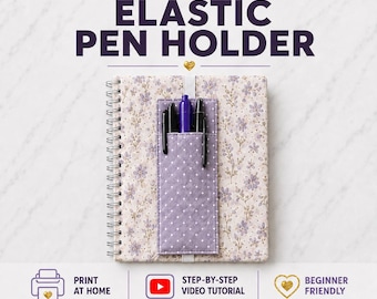 Pen or Pencil Holder Bookmark Sewing Pattern & VIDEO Tutorial | Christmas Gift Beginners Sewing Project | Notebook, Planner, Book, Journal